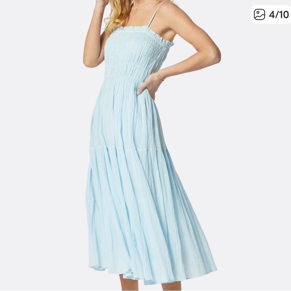 Joie Lesse Midi Cotton Dress in Blue - Picture 2 of 10